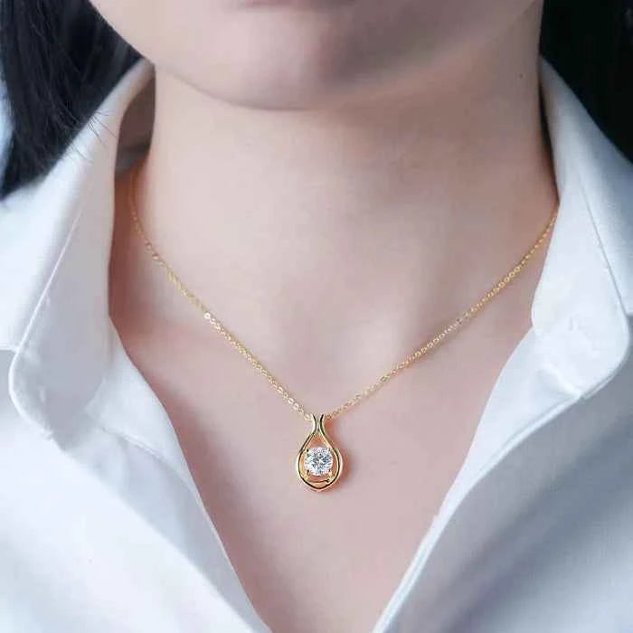 2ct D color moissanite necklace in 925 sterling silver — primary view
