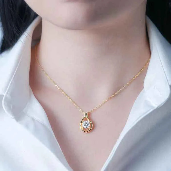 2ct D color moissanite necklace in 925 sterling silver — primary view