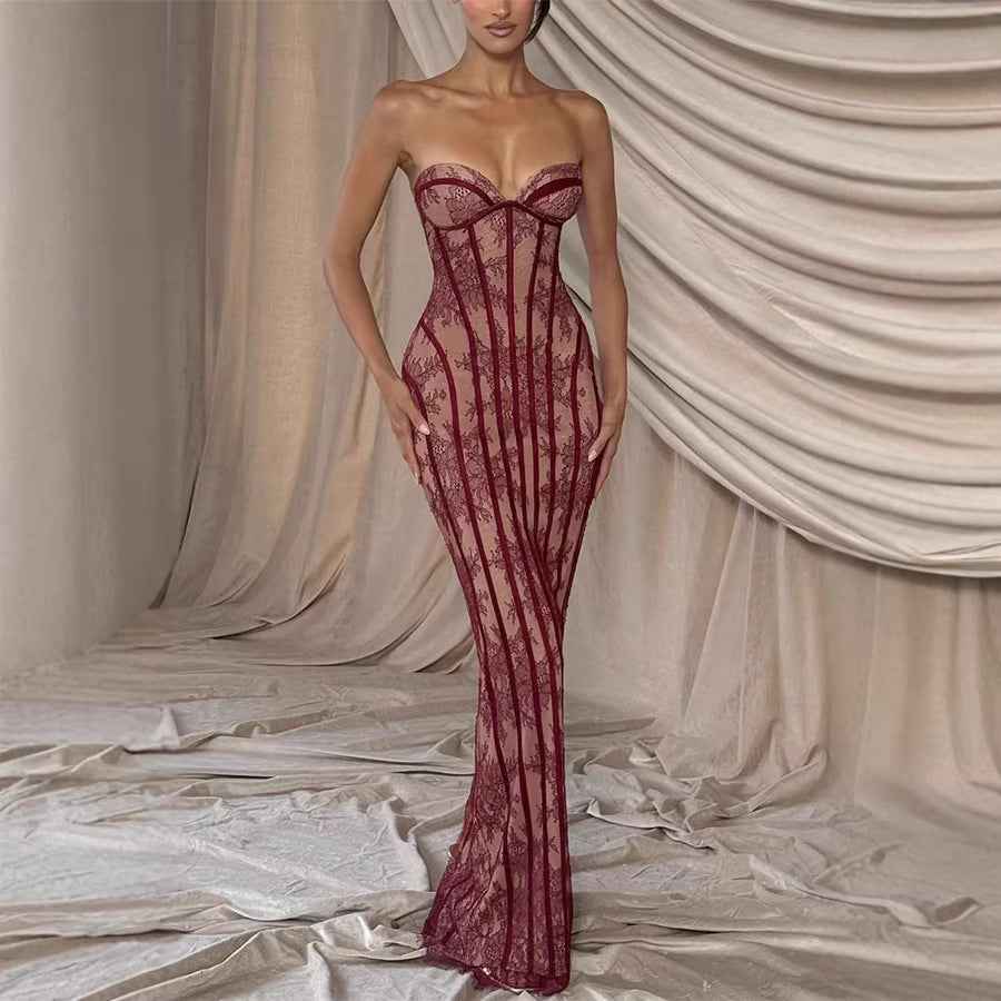 Lace off-shoulder bodycon dress — additional view 5
