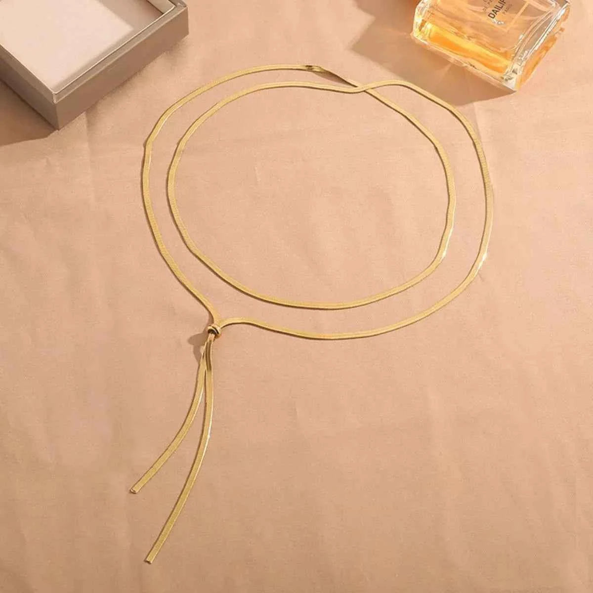 Trendy Layered Snake Chain Y Necklace サブ画像