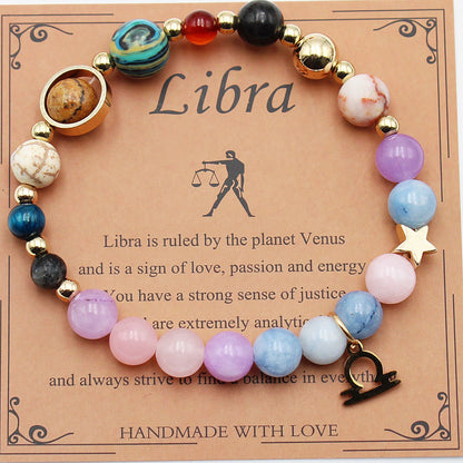 Eight Planets 12 Constellation Bracelet Morgan Stone Beaded Bracelet in various colors and styles for unisex fashion