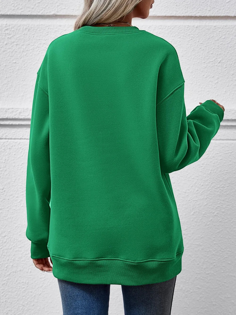 Letter Graphic Round Neck Sweatshirt Secondary image