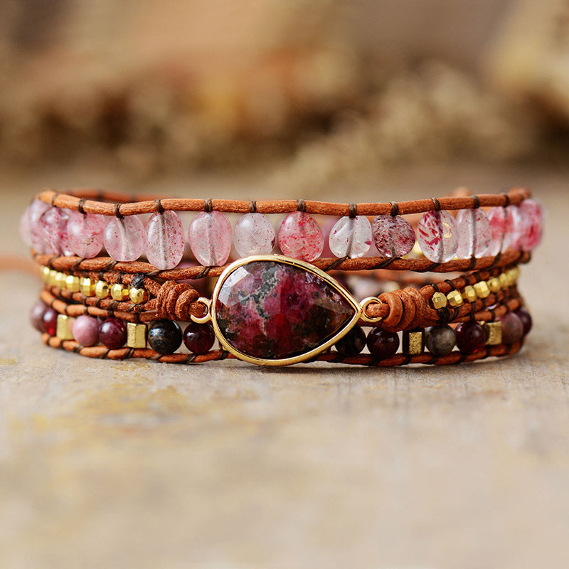 Natural Stone Layered Bracelet--Splashis-Trendsi