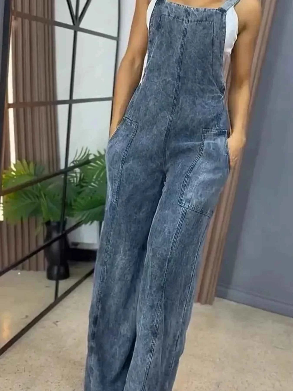 Plus size denim overalls — additional view 2