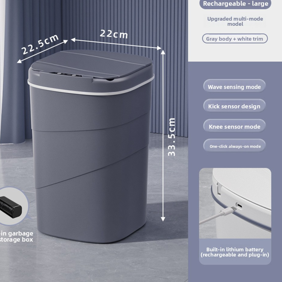 Trash can shown in bathroom setting