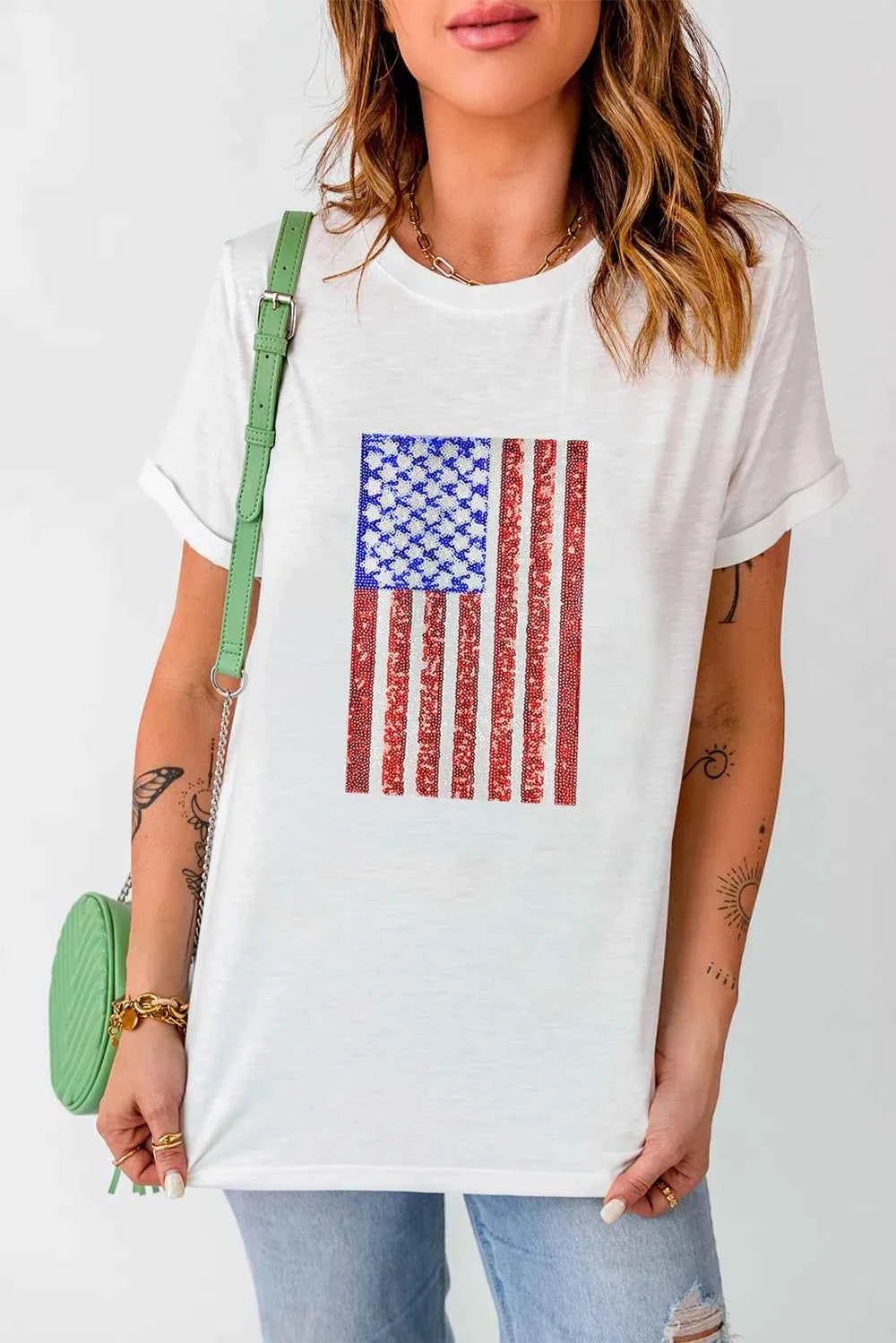 Sequin American flag t-shirt — additional view 2