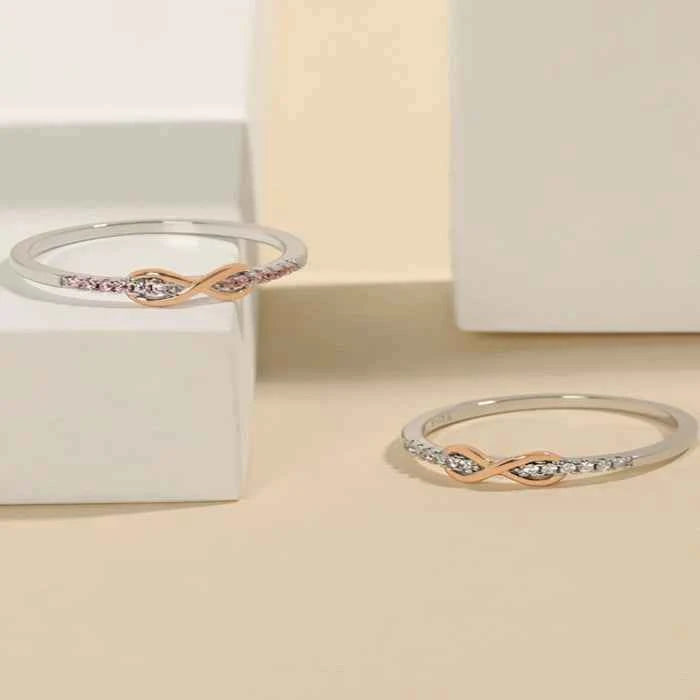 Zircon infinity ring in 925 sterling silver — primary view Main image