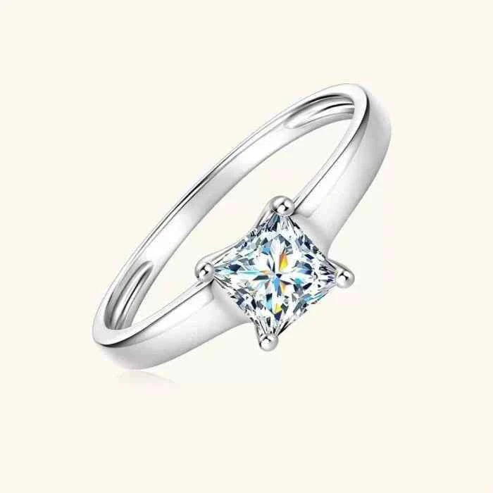 Minimalist silver-plated zircon ring — primary view Main image