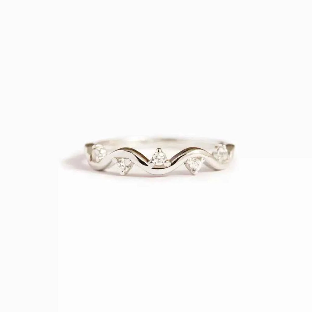 Zircon wave ring in 925 sterling silver — additional view 4