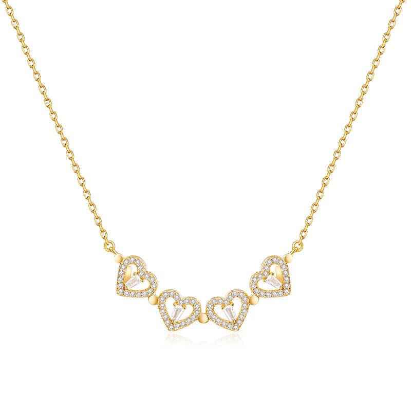 Four-leaf clover and heart necklace — additional view 3