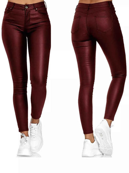 High-Waisted Leather Skinny Pants for a Chic and Stylish Look - Splashis