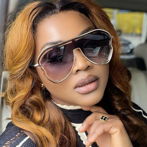 Oversized aviator gradient sunglasses — additional view 2