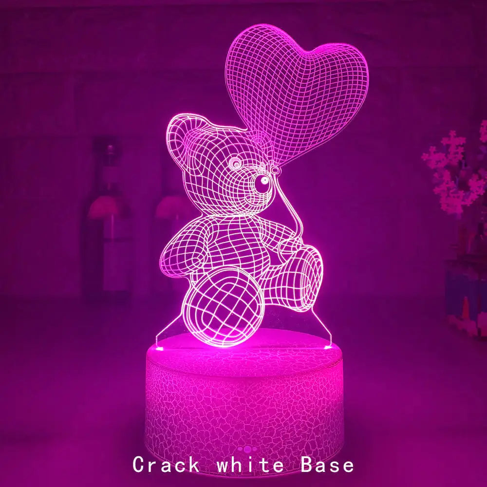 Glow Bear 3D Teddy RGB Night Lamp-Home Appliance Parts-Splashis-Splashis