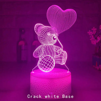 Glow Bear 3D Teddy RGB Night Lamp-Home Appliance Parts-Splashis-Splashis
