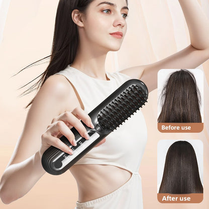 Gold Ceramic Hair Straightener Comb