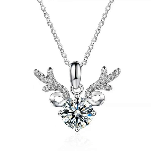 Moissanite antler pendant necklace in 925 silver — additional view 5