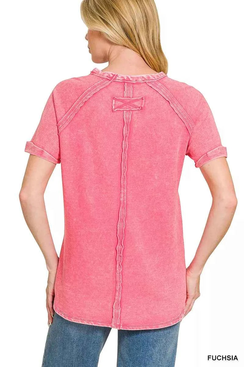 Stylish French Terry Curved Hem Top Secondary image