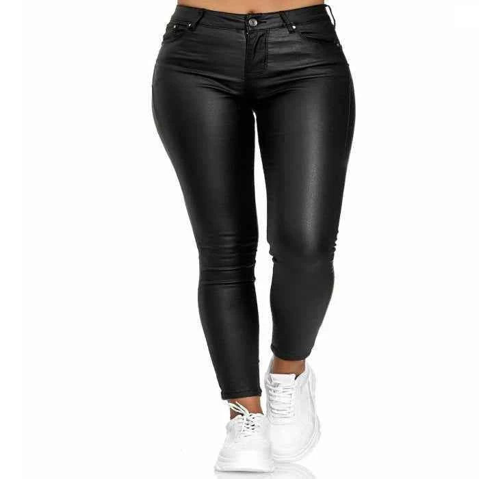 High-Waisted Leather Skinny Pants for a Chic and Stylish Look - Splashis