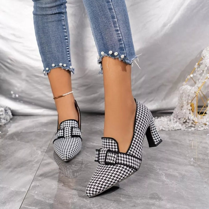 Point toe block heel pumps — primary view Main image