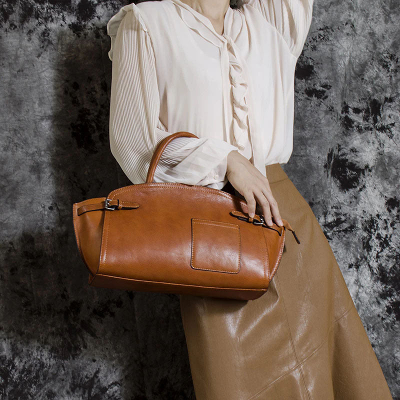 Genuine Leather Retro Boston Bag Secondary image