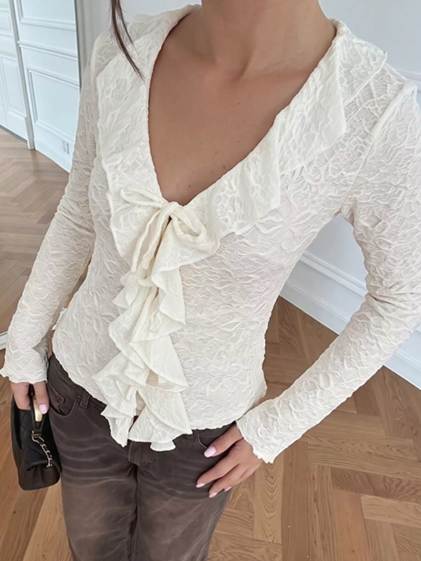 Ruffled Long-Sleeve T-Shirt Secondary image