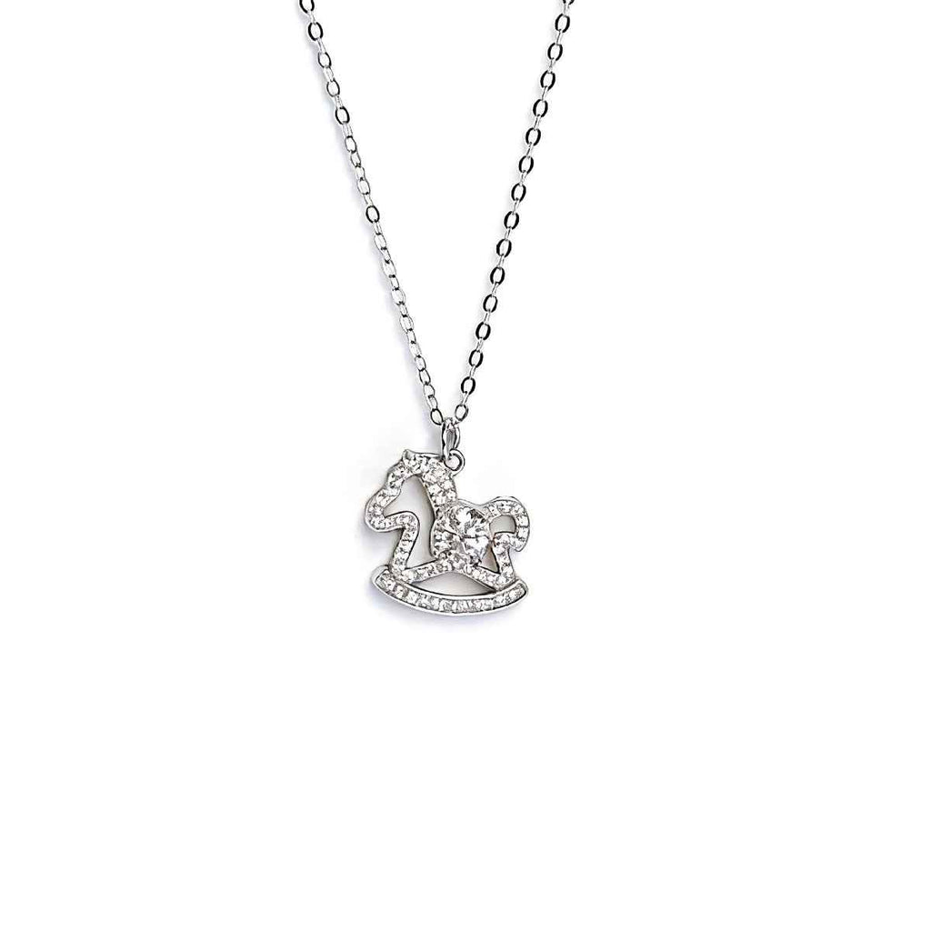 Moissanite rocking horse necklace in 925 silver — additional view 4