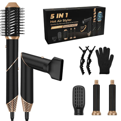 All-in-One Air Styler Splashis 1000w hair dryer 3 temperature settings 360 degree swivel cord 5 in 1 hair styler 6 foot power cable 60000 rpm motor adjustable heat hair dryer adult beginner friendly affordable airwrap affordable luxury beauty