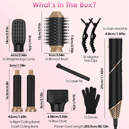 All-in-One Air Styler Splashis 1000w hair dryer 3 temperature settings 360 degree swivel cord 5 in 1 hair styler 6 foot power cable 60000 rpm motor adjustable heat hair dryer adult beginner friendly affordable airwrap affordable luxury beauty