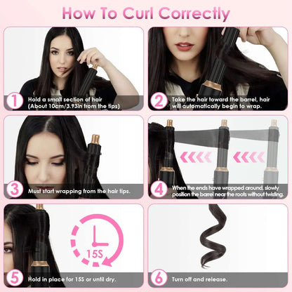 All-in-One Air Styler Splashis 1000w hair dryer 3 temperature settings 360 degree swivel cord 5 in 1 hair styler 6 foot power cable 60000 rpm motor adjustable heat hair dryer adult beginner friendly affordable airwrap affordable luxury beauty