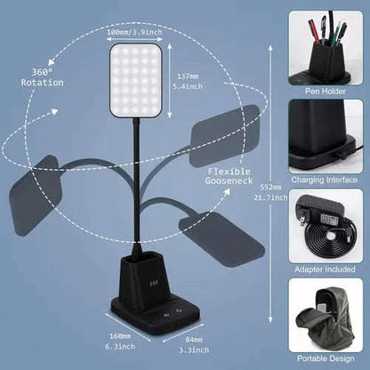 All-in-One LED Lamp & Organizer Splashis 10W wireless charging 3 color modes 4 in 1 lamp adjustable brightness adjustable desk lamp aesthetic ambient lighting anti glare lamp apartment essentials beauty light bedroom decor bedroom lamp bedside