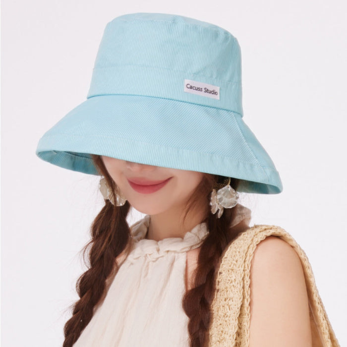 Wide brim sun hat in mint green and pink — primary view Main image