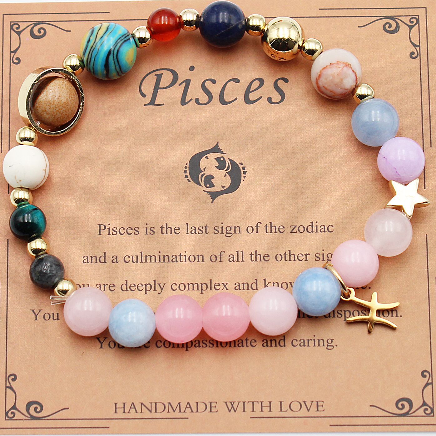 Eight Planets 12 Constellation Bracelet Morgan Stone Beaded Bracelet in various zodiac colors and styles