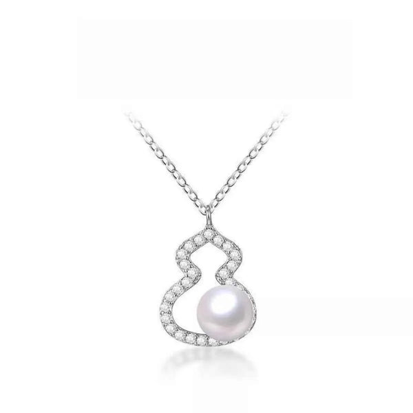 Freshwater pearl gourd necklace in 925 silver — additional view 5