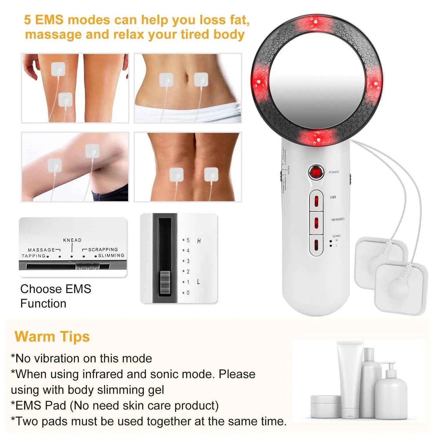 3-in-1 EMS Body Ultrasonic Fat Burner-Personal Care Appliances-Splashis-Splashis