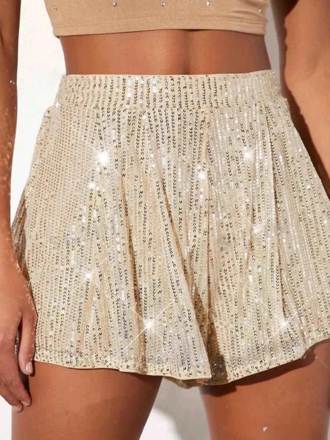 Sequin High Waist Shorts - Splashis