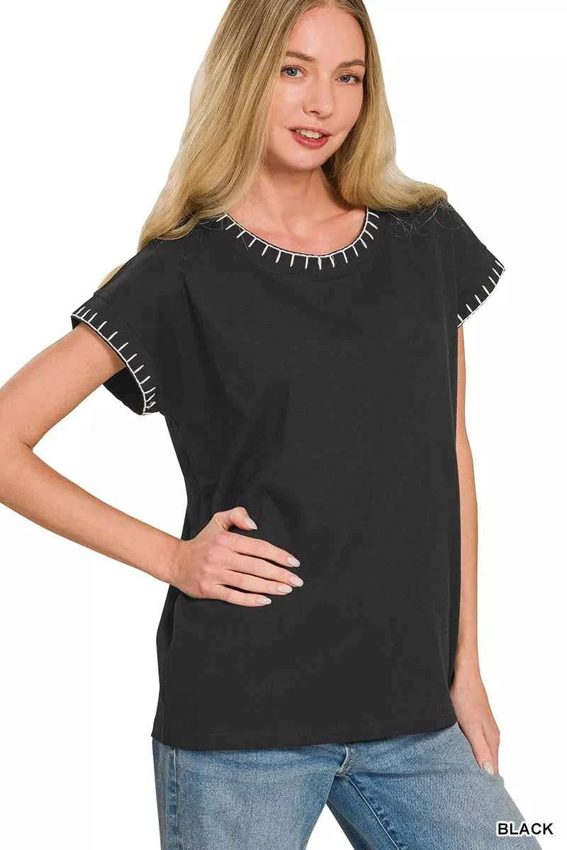 Textured Oversized Cotton Top Sekundär produktbild
