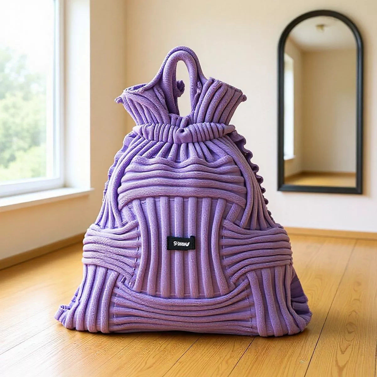 Textured Knit Backpack Bag Secondary image
