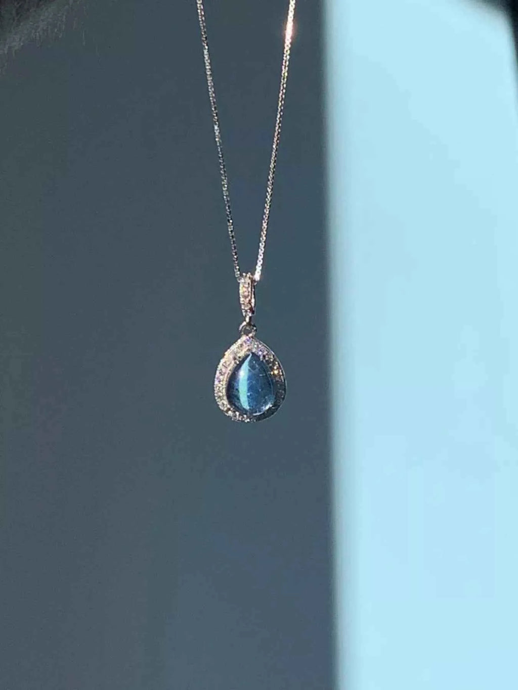 Crystal teardrop necklace in 925 sterling silver — additional view 4