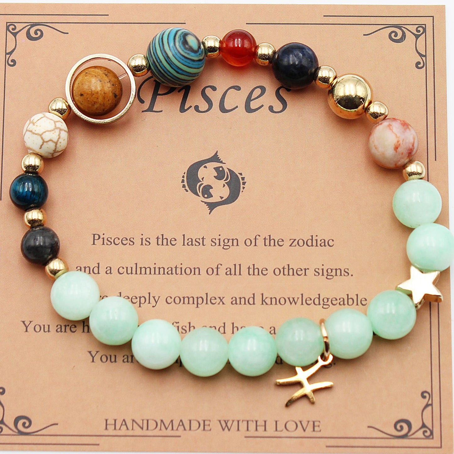 Eight Planets 12 Constellation Bracelet Morgan Stone Beaded Bracelet in various zodiac colors