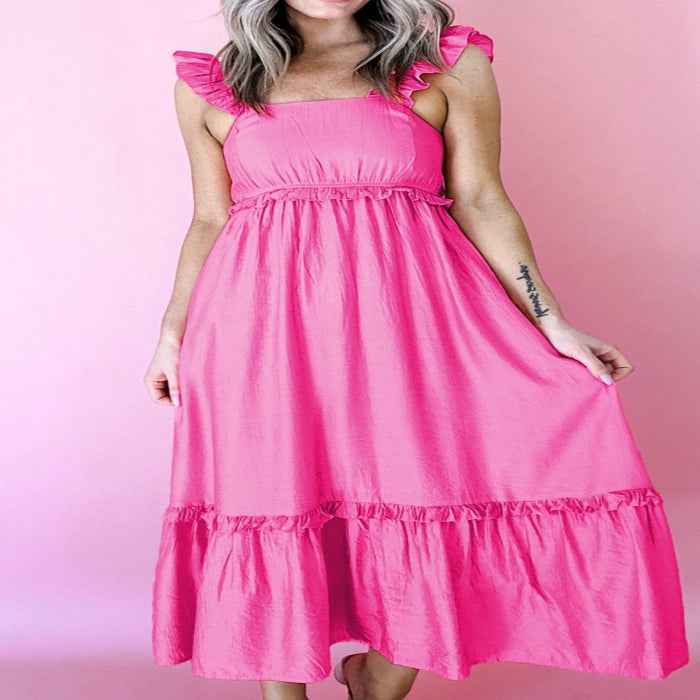 Ruffle trim maxi dress — primary view Main image