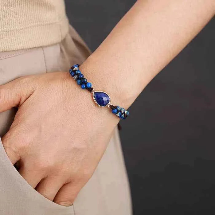 Handmade teardrop beaded bracelet — primary view