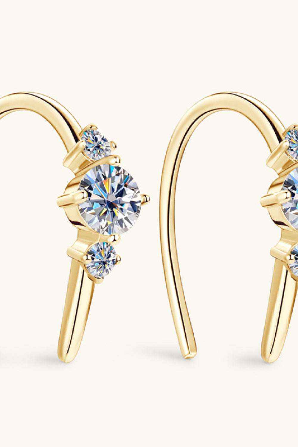 Moissanite stud earrings in 925 sterling silver — additional view 3