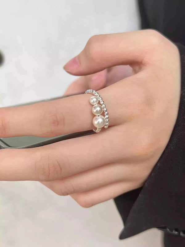 Triple pearl beaded bypass ring — additional view 2