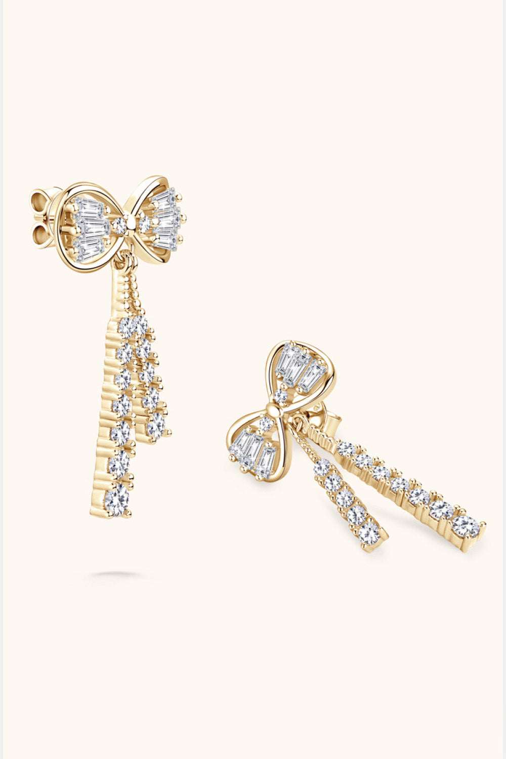Bow Stud Earrings with Cubic Zirconia (Silver-Plated) Secondary image