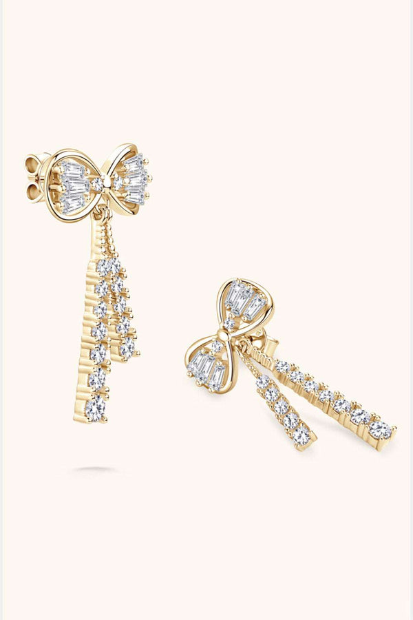 Moissanite bow stud earrings 1.12 carat in 925 silver — additional view 2