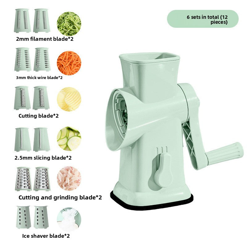Vegetable cutter shown with sliced vegetables