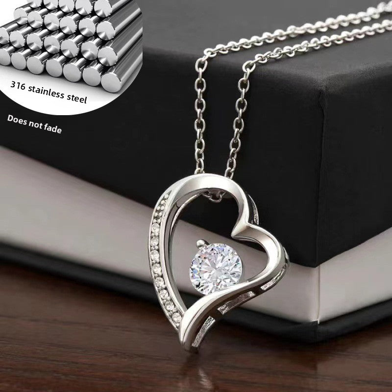 Heart Shape Zirconia Necklace - Splashis