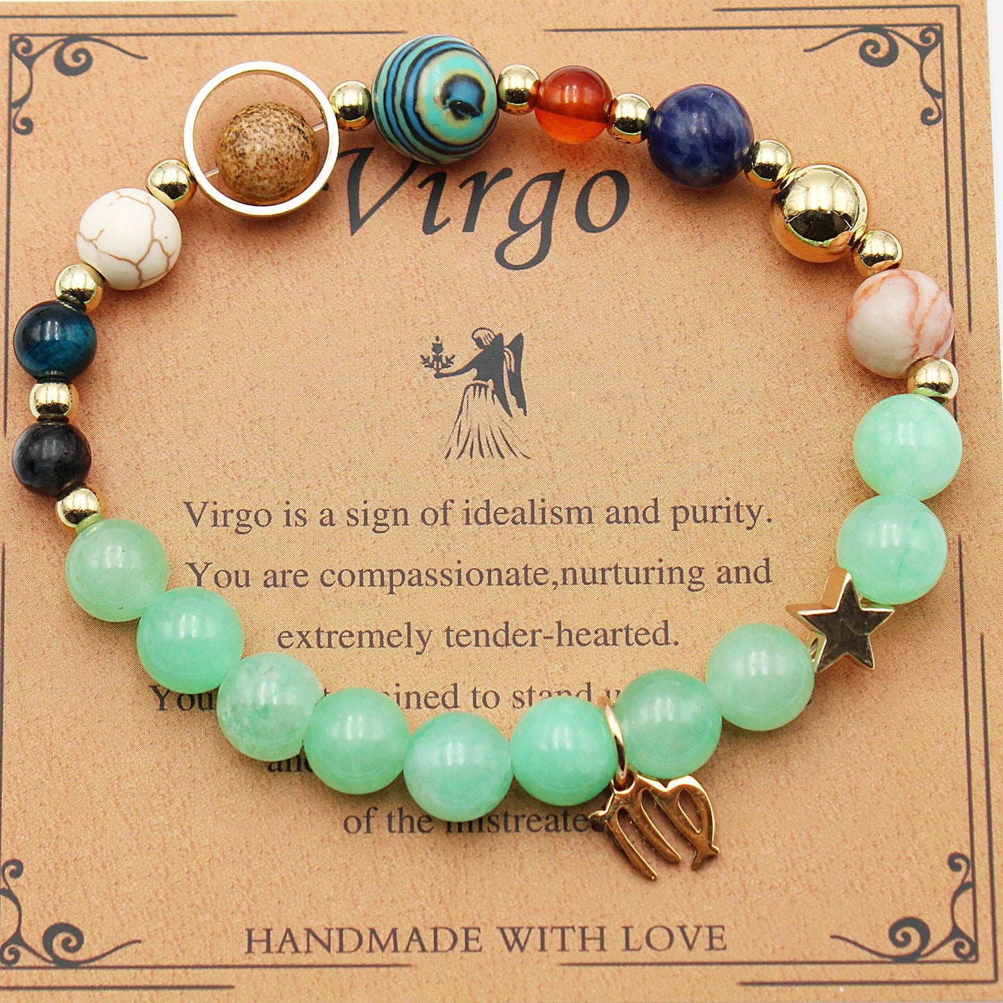 Eight Planets 12 Constellation Bracelet Morgan Stone Beaded Bracelet in various zodiac colors and styles
