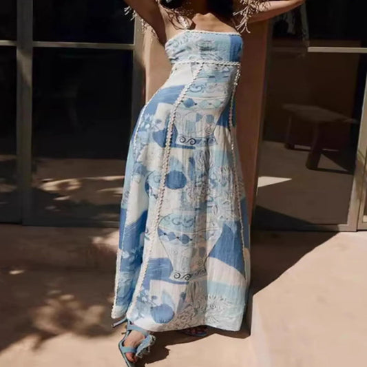 Printed Square Neck Cami Maxi Dress--Splashis-Color:Light Blue-Size:2XL-Trendsi