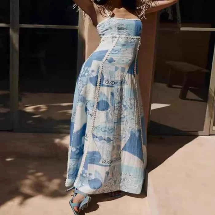 Printed square neck cami maxi dress — primary view Main image